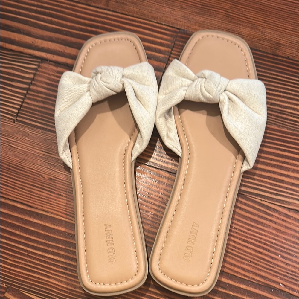 Old Navy Cream Sandals with Timeless Elegance